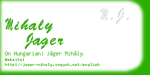 mihaly jager business card